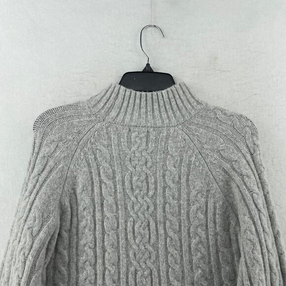 Joie Sweater Women's Sz S Light Gray Mock Neck Pullover Long Sleeves Ribbed Knit - Picture 8 of 12